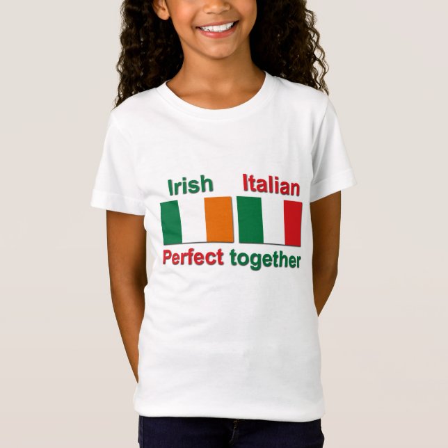 Italiensk irländare - perfekt tillsammans! t-shirt (Framsida)