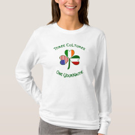 Italiensk irländsk amerikansk Flaggor Shamrock Per T Shirt