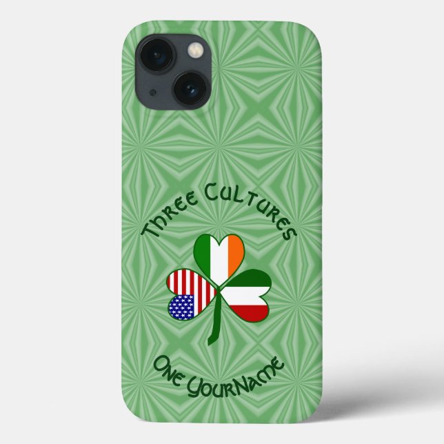 Italiensk irländsk amerikansk Shamrock Flagga Pers (Baksida)