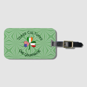 Italiensk irländsk amerikansk Shamrock Flagga Pers Bagagebricka