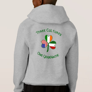 Italiensk irländsk amerikansk Shamrock Flagga Pers T Shirt
