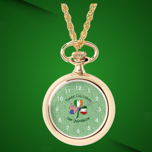Italiensk Irländsk Amerikansk Shamrock Personlig Armbandsur
