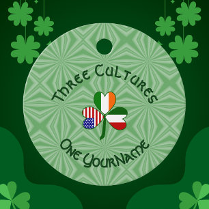 Italiensk Irländsk Amerikansk Shamrock Personlig Gåvor Etiketter