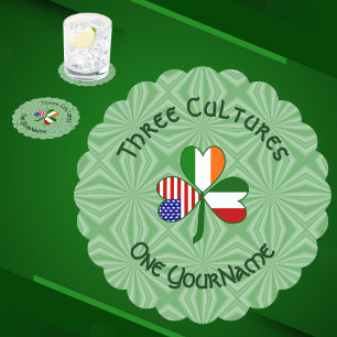Italiensk Irländsk Amerikansk Shamrock Personlig Underlägg Papper