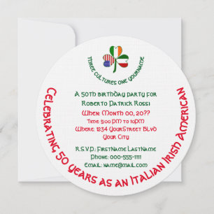 Italiensk irländsk USA Shamrock Personlig Födelsed Inbjudningar