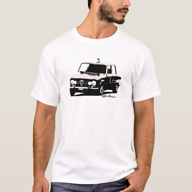 Italiensk jobbpolisbil t shirt (Framsida)