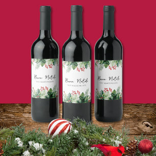 Italiensk jul Buon Natale-fest Vinflaska Etikett