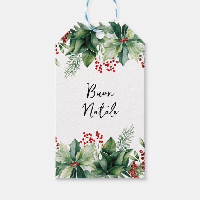 Italiensk julbuon Natale Presentetikett (Framsidan)