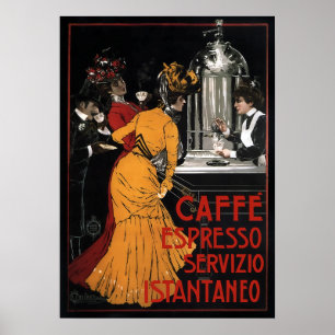 ITALIENSK KAFFE TJÄNADE OSTÄNDIGT C. 1900 POSTER