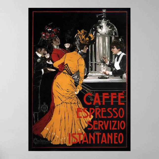 ITALIENSK KAFFE TJÄNADE OSTÄNDIGT C. 1900 POSTER (Framsidan)