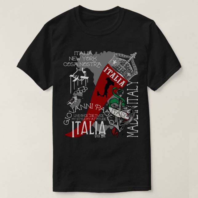 ITALIENSK KÄNGASKJORTA SOM GÖRAS I ITALIEN T SHIRT (Design framsida)