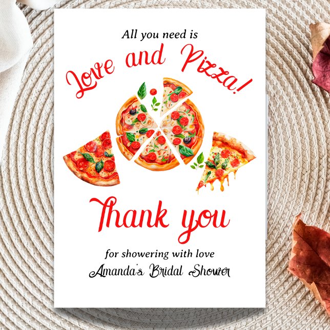 Italiensk kärlek & Pizzaparty Bröllopsdusch Tack Kort (Skapare uppladdad)