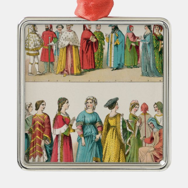 Italiensk klänning julgransprydnad metall (Framsidan)