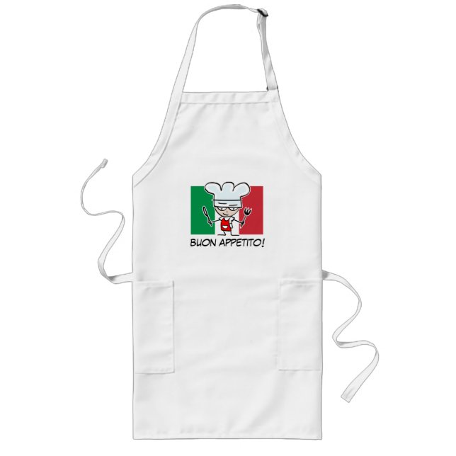 Italiensk kock BBQ förkläde med Italiens flagga. (Framsidan)