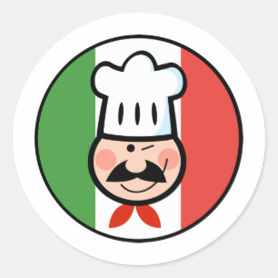 Italiensk kock runt klistermärke