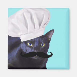 Italiensk kock, svart katt magnet