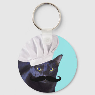 Italiensk kock, svart katt nyckelring