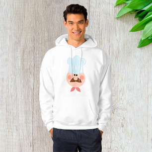 Italiensk kockansikte med mustasch och hatt hoodie