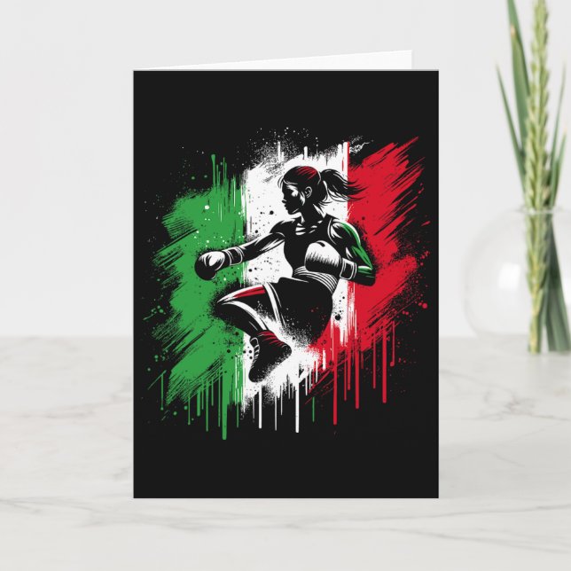 Italiensk kvinnlig boxare - Kickboxningsflicka frå Kort (Framsida)