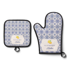 Italiensk Lemon Blue Kakel Personlig Medelhavet