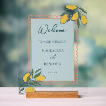 Italiensk Lemon Teal Blå Persika Kustbröllop