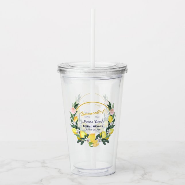 Italiensk Limoncello Gul Blå Bröllopsduschpresent Take Away Mugg (Framsida)