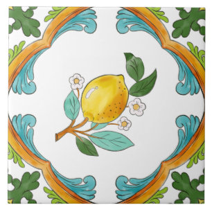 Italiensk Majolica Frukt Kakelplatta