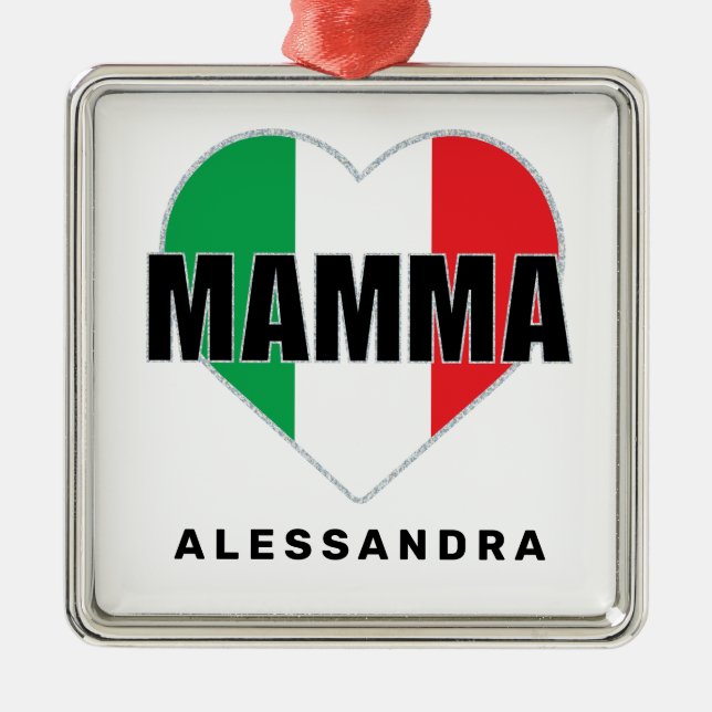 Italiensk mamma Personlig Ornament (Framsidan)