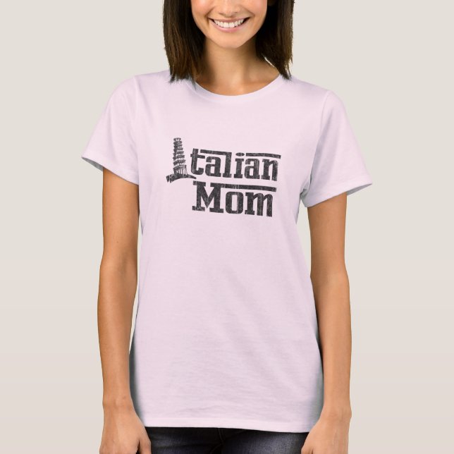 Italiensk Mamma Rosa T-Shirt (Framsida)