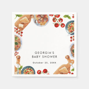 Italiensk mat baby shower pappersservett