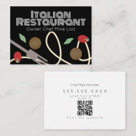 Italiensk mat pastabuss restaurang  visitkort