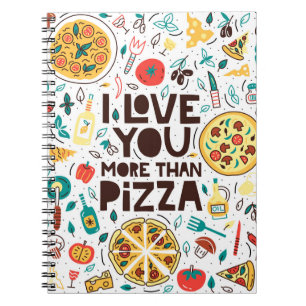 Italiensk mat, pizza kärleksbrev. anteckningsbok