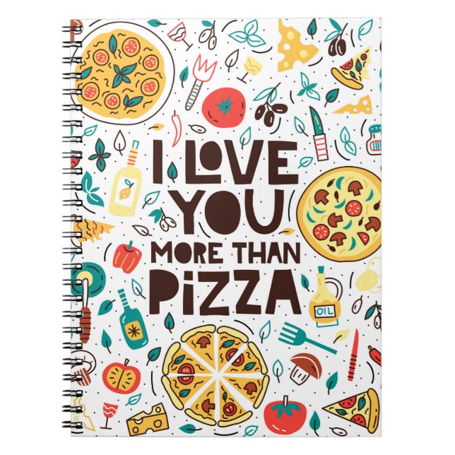 Italiensk mat, pizza kärleksbrev. anteckningsbok (Framsidan)