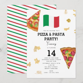 Italiensk mat Pizza & Pastatillverkning Födelsedag Inbjudningar