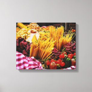 Italiensk matfotografi, kökväggdekor canvastryck