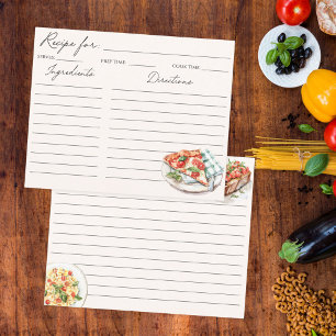 Italiensk matillustration Familjreceptkort
