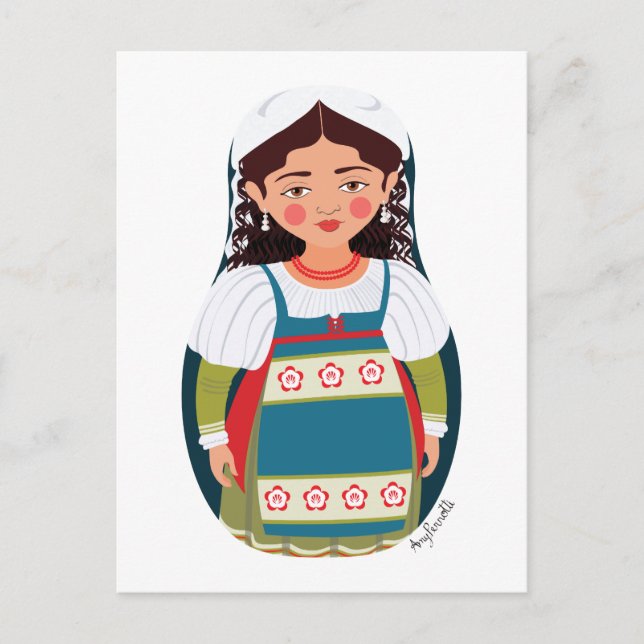 Italiensk Matrjosjka vykort (Framsida)