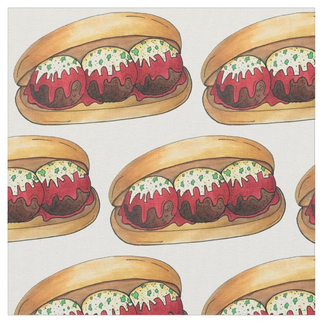 Italiensk Meatball Kött Boll Sub Sandwich Marinara Tyg (Närbild)