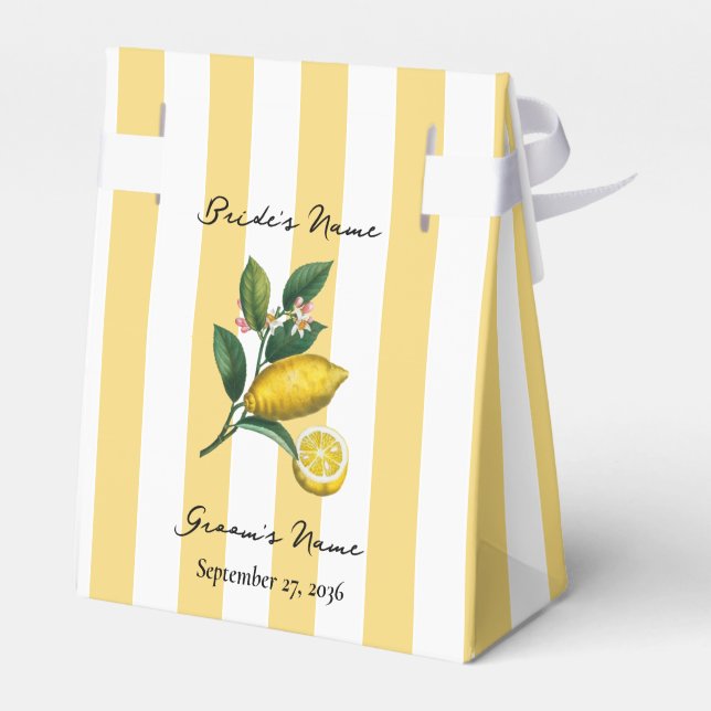 Italiensk Medelhavet Citrus Citron Apelsin Bröllop Presentaskar (Baksidan Sidan)