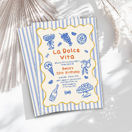Italiensk middag La Dolce Vita födelsedagsinbjudan Inbjudningar