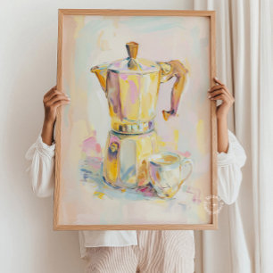 Italiensk Moka Kaffe Espresso Kök Vägg Konsttryck Poster