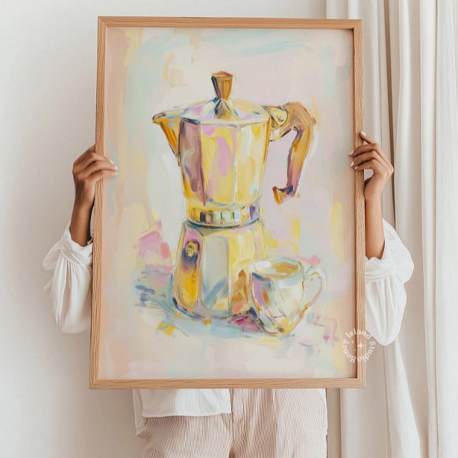 Italiensk Moka Kaffe Espresso Kök Vägg Konsttryck Poster (Italian Moka Coffe Espresso Kitchen Wall Art Print)