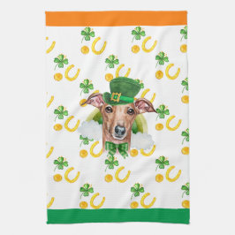 Italiensk Mops Hem Dekoration St Patricks Day Kökshandduk