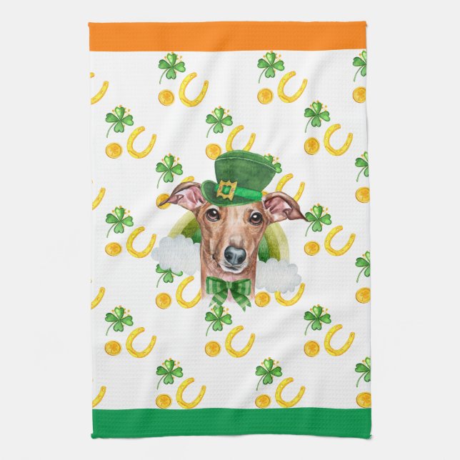 Italiensk Mops Hem Dekoration St Patricks Day Kökshandduk (Vertikal)