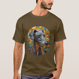 Italiensk Mops Hund Glasfönsterkonst T Shirt