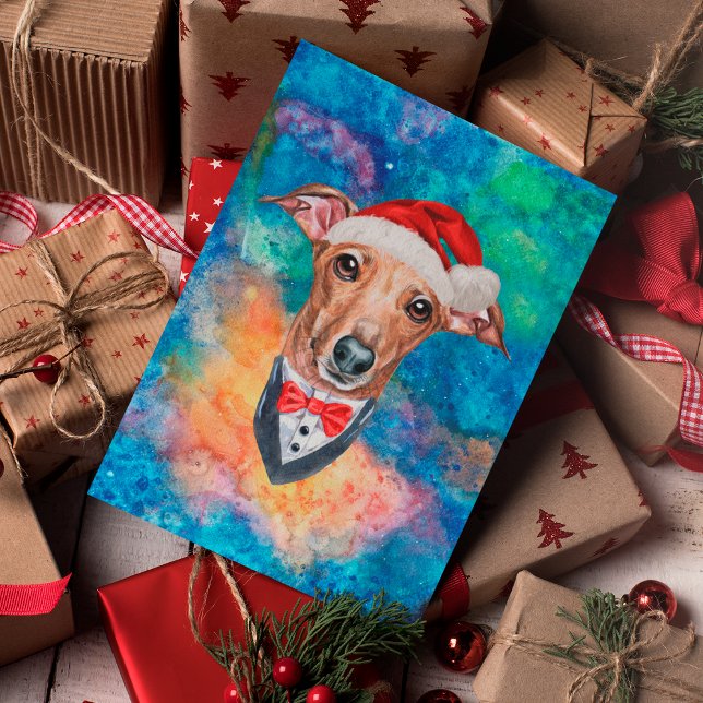 Italiensk Mops Hund Jul Helg Vykort (Skapare uppladdad)