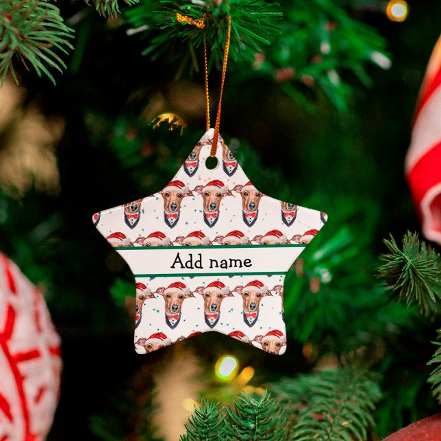 Italiensk Mops Hundrasg Jul Julgransprydnad Keramik (Skapare uppladdad)