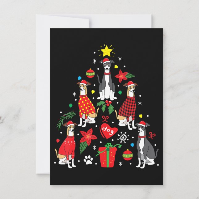 Italiensk Mops Julgransprydnad Träd Hund Mamma Inbjudningar (Framsida)