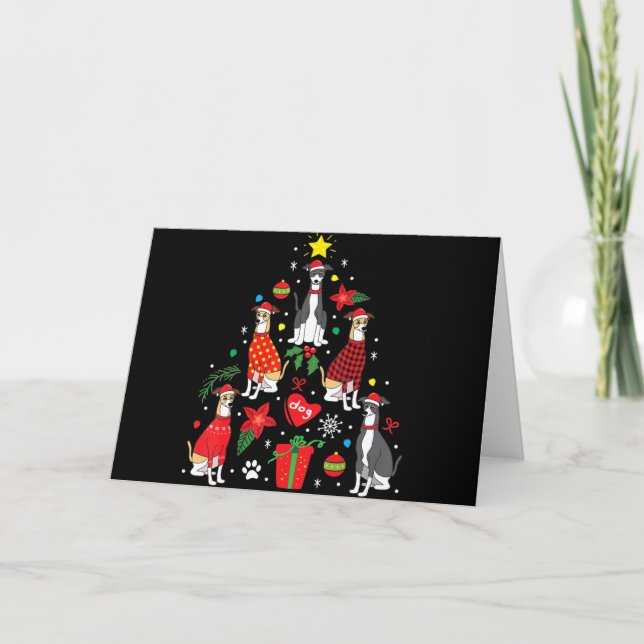 Italiensk Mops Julgransprydnad Träd Hund Mamma Kort (Framsida)