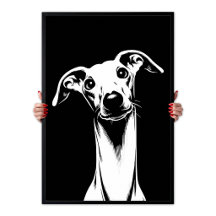 Italiensk Mops Pop Art Vit & Svart Estetik